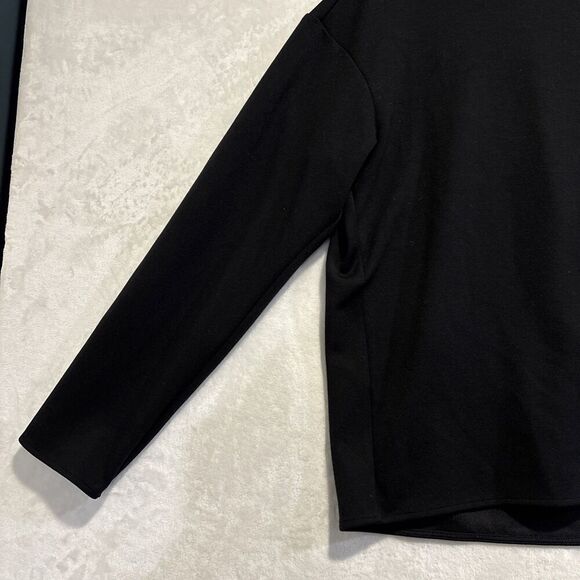 Uniqlo Women's Stretch Double Face Pullover Pleated Back Modal Black Size Medium - Picture 3 of 16